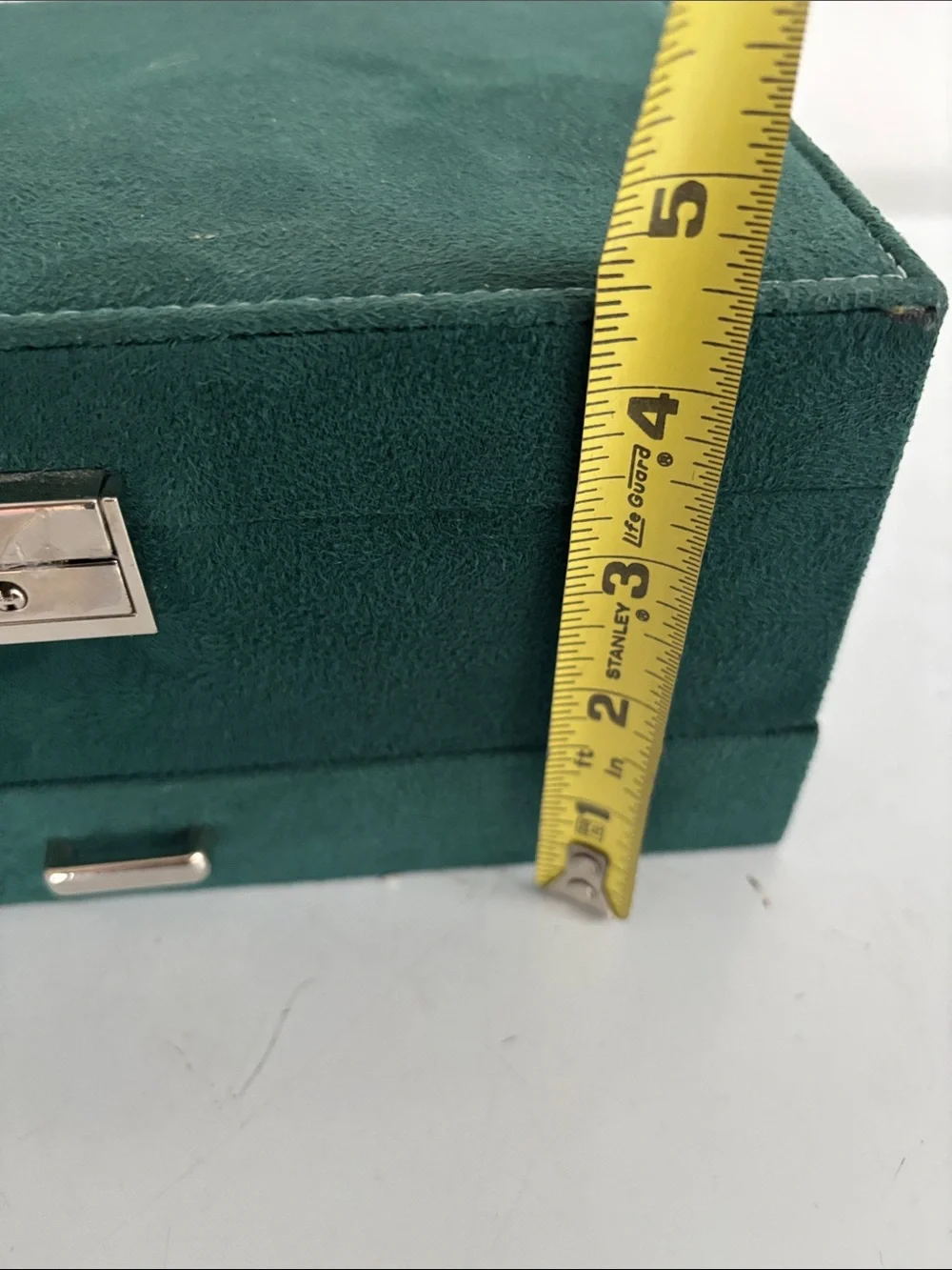 Green Felted Jewelry Box w/Key